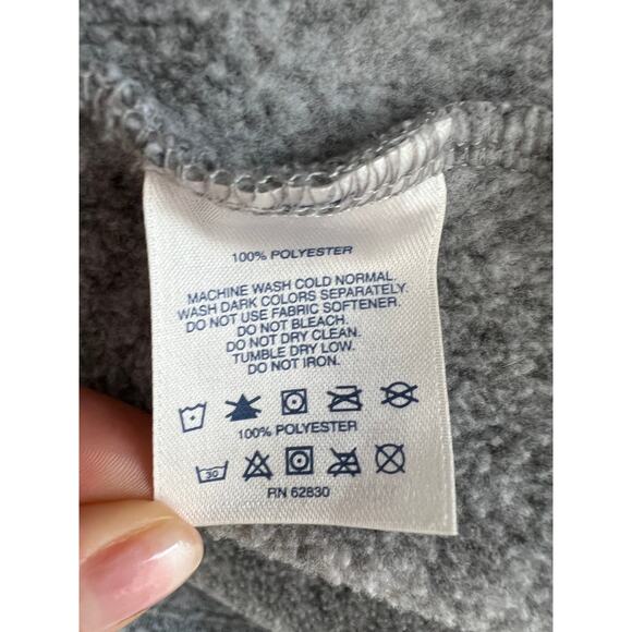 Land's End Gray Fleece 1/4 Zip Mock Neck Long Sleeve Sweater Youth M (10-12) - Picture 4 of 5